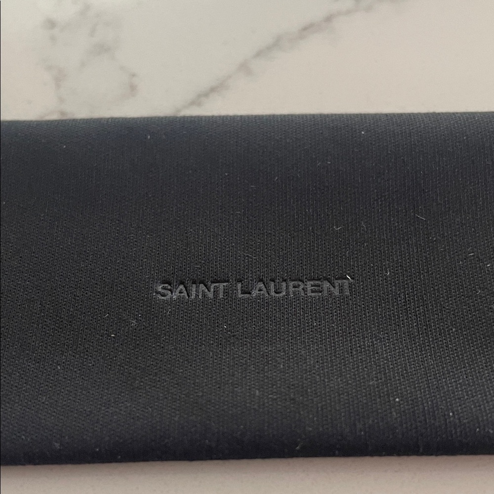 Saint Laurent Black and Silver Shield Sunglasses - Picture 5 of 13